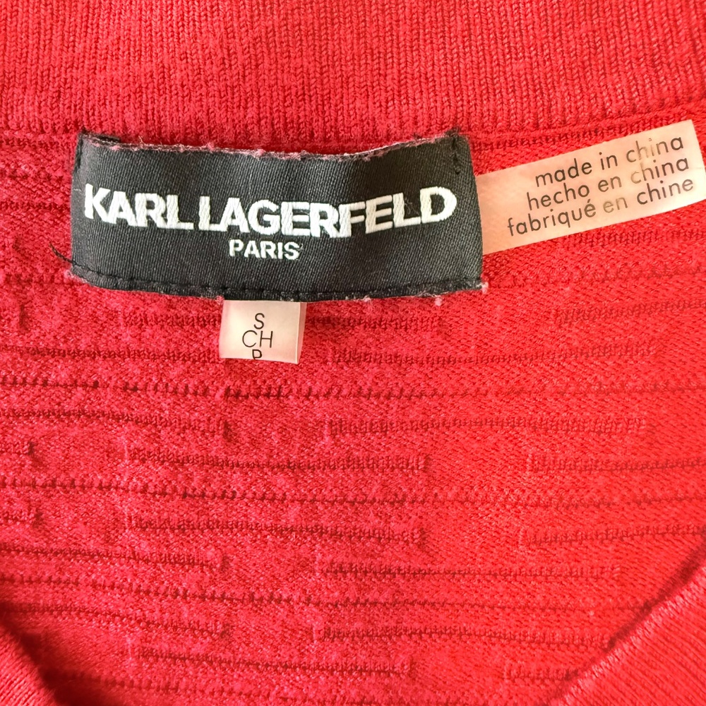 Karl Lagerfeld Paris Women’s Wine Red Cardigan Sweater – Size‎ S - Picture 7 of 8